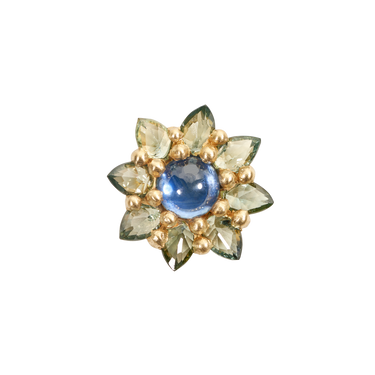 Blue & Green Daisy Stud Earring - Made to Order